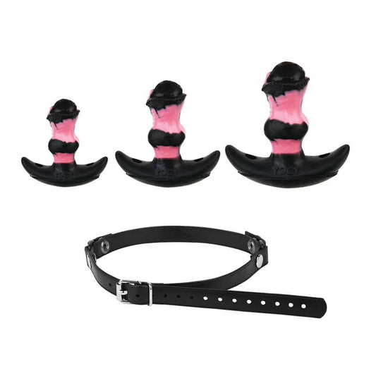 Adjustable Leather Mouth Gag with Vibrating Horse Dildo - 10 Modes Bondage Muzzle for Couples and BDSM Roleplay