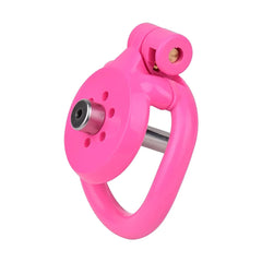 Pink/Black/White Adjustable Mini Metal Chastity Cage with Lock - BDSM Male Slave Cock Ring for Fetish Roleplay and Sissy Bondage Play