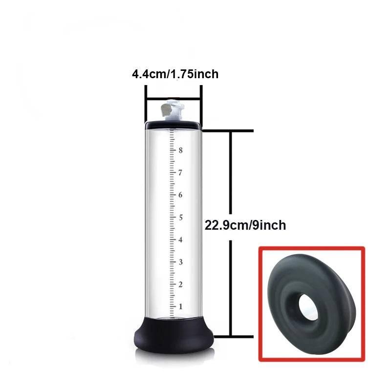 Electric Acrylic Penis Pump: Vacuum Pump for Male Penis Enlargement, Penile Training Extender, Cock Dick Pump for Men - Passion Pulse Adult
