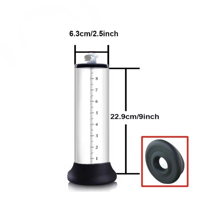 Electric Acrylic Penis Pump: Vacuum Pump for Male Penis Enlargement, Penile Training Extender, Cock Dick Pump for Men - Passion Pulse Adult