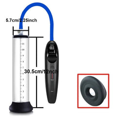 Electric Acrylic Penis Pump: Vacuum Pump for Male Penis Enlargement, Penile Training Extender, Cock Dick Pump for Men