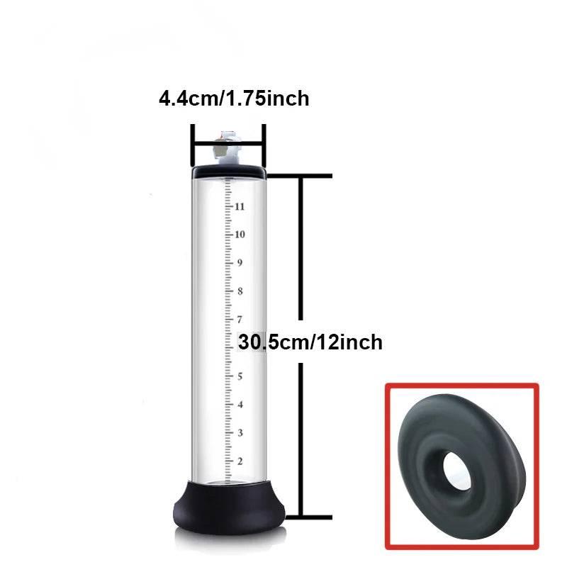Electric Acrylic Penis Pump: Vacuum Pump for Male Penis Enlargement, Penile Training Extender, Cock Dick Pump for Men - Passion Pulse Adult