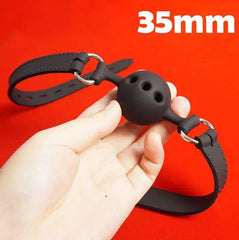 Medical Silicone Ball Gag with Breathing Holes | BDSM Mouth Gag Bondage Restraints for Couples | Slave Roleplay Adult Games