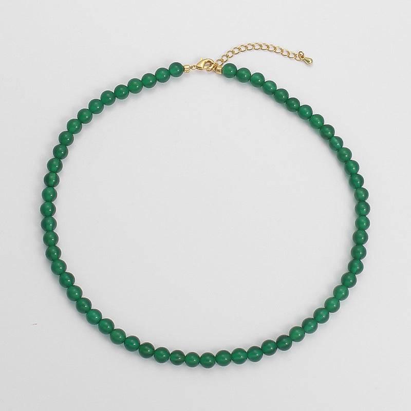 Minimalist Green Agate Necklace - Passion Pulse Adult