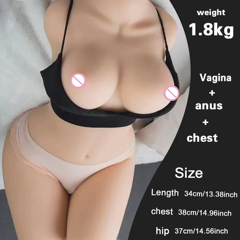 Half-Body Sex Dolls: 3D Silicone Women's Artificial Vaginas, Male Masturbator Pocket Pussy, Anal Ass, Sexy Nipples - Passion Pulse Adult