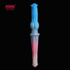 FAAK 15.7" Long Double Dildo - Colorful Knot Design for Intense Play