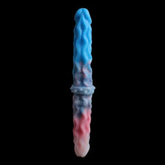 FAAK 15.7" Long Double Dildo - Colorful Knot Design for Intense Play