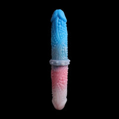 FAAK 15.7" Long Double Dildo - Colorful Knot Design for Intense Play