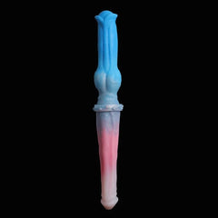 FAAK 15.7" Long Double Dildo - Colorful Knot Design for Intense Play