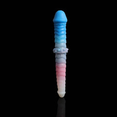 FAAK 15.7" Long Double Dildo - Colorful Knot Design for Intense Play