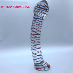 Dual-Ended Spiral Crystal Glass Dildo - G-Spot & Clitoral Massager