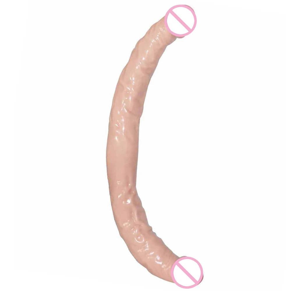 42*4cm Double Dildos Realistic Double Headed Phallus Stimulation of Vagina and Anus Long Penis Dick Sex Toys for Women Lesbian - Passion Pulse Adult