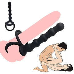 Double Penetration Toy – Anal Beads, Dildo Attachment & Cock Ring for Men & Women