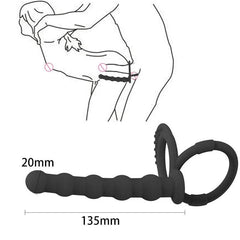 Double Penetration Toy – Anal Beads, Dildo Attachment & Cock Ring for Men & Women