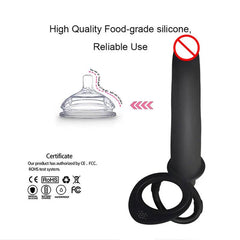 DualFlex Double Penetration Dildo with Vibrating Anal Beads - G-Spot and Prostate Massager for Women, Men, and Couples for Enhanced Intimacy and Pleasure