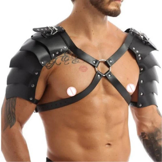 EagleKu Men’s BDSM Shoulder Harness | Sexy Leather Body Cage Strap for Fetish and Puppy Play