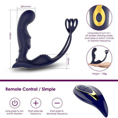 Male Prostate Massager Anal Vibrator Sex Toys For Men Women Couple Waterproof Remote Control G Spot Stimulate Vibrating Cockring