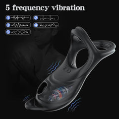 Remote Control Penis Ring Vibrator: Clitoris Stimulator & Cock Ring Enlargement Sex Toy for Men & Couples