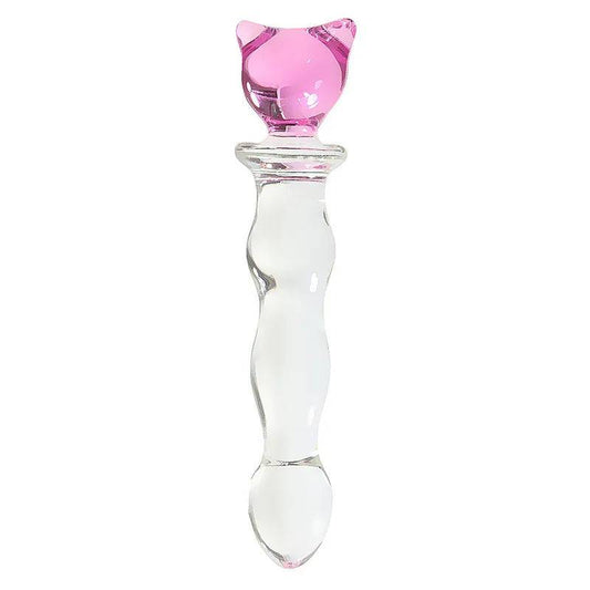 Cute Pink Smooth Crystal Glass Anal Plug Vaginal Anal Beads Dildos Plug Massage Masturbation Adult Sex Toys For WomenMen