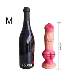 Realistic Huge Dog Dildo – Silicone Anal Plug with Suction Cup for Men & Women