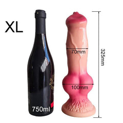 Realistic Huge Dog Dildo – Silicone Anal Plug with Suction Cup for Men & Women