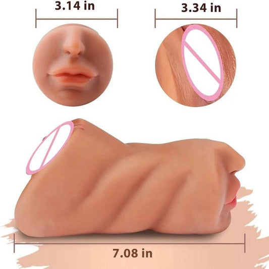 3-in-1 Silicone Adult Sex Toy Doll: Artificial Vagina, Ass, and Mouth - Male Masturbation Pocket Pussy