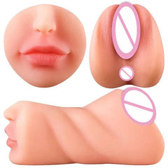 3-in-1 Silicone Adult Sex Toy Doll: Artificial Vagina, Ass, and Mouth - Male Masturbation Pocket Pussy