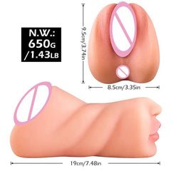 3-in-1 Silicone Adult Sex Toy Doll: Artificial Vagina, Ass, and Mouth - Male Masturbation Pocket Pussy