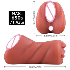 3-in-1 Silicone Adult Sex Toy Doll: Artificial Vagina, Ass, and Mouth - Male Masturbation Pocket Pussy