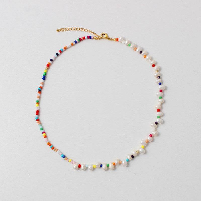 Bohemian Beaded Candy-colored Necklace