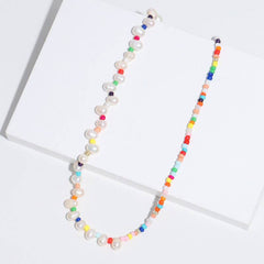 Bohemian Beaded Candy-colored Necklace