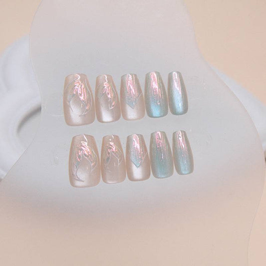 Crystal cat's eye wearable nail spring mermaid nail art nail stickers