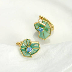 Fan-shaped Glazed Earrings