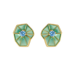 Fan-shaped Glazed Earrings