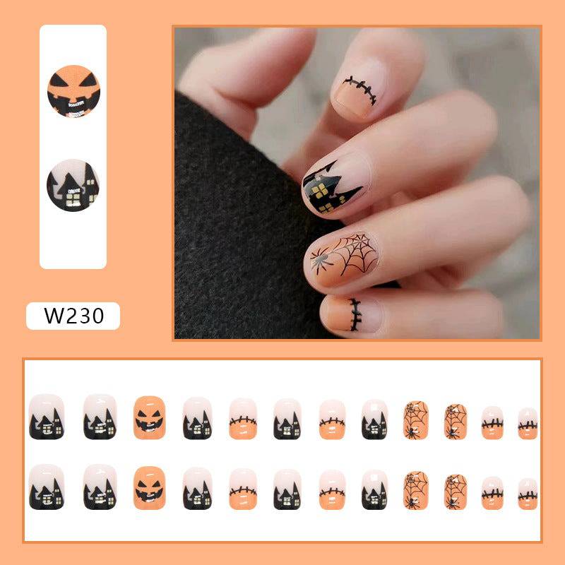 Halloween Themed Nail Art Stickers - Variety Pack of 24 Unique Designs Wearing Nail