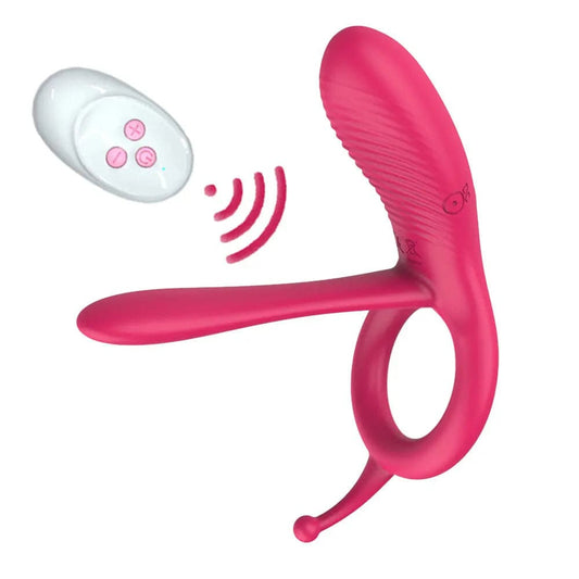 Long Tongue Cock Sleeve Ring Vibrator: Penis Massager with 10 Frequencies, Clitoral and Anal Stimulation - Erotic Sex Toy for Couples