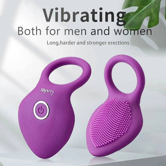 Rechargeable Vibrating Lock Ring for Couples: Sex Toy Clitoris Stimulator, Orgasm Vibrator, Male Penis Massage Vibration Delay Ring