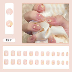 Sweet and Transparent Polka Dot Star Nail Art