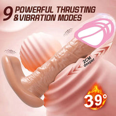 Thrusting Wearable Dildo Vibrator: Telescopic Penis for Female Anal & Vagina Masturbation - Outdoor Remote Control Sex Toy