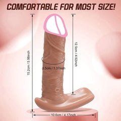 Thrusting Wearable Dildo Vibrator: Telescopic Penis for Female Anal & Vagina Masturbation - Outdoor Remote Control Sex Toy