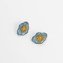 Vintage Glazed Floral Stud Earrings