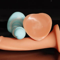 Little Thin Realistic Dildo – Soft Silicone Beginner’s Anal Toy with Heart-Shaped Suction Cup