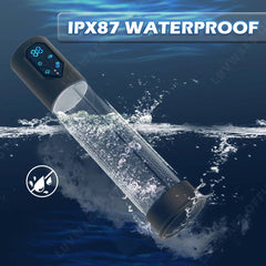 IPX7 Waterproof Electric Penis Pump for Enlargement: Man Vacuum Pump with 4 Suction Levels, 2 Silicone Sleeves