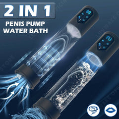 IPX7 Waterproof Electric Penis Pump for Enlargement: Man Vacuum Pump with 4 Suction Levels, 2 Silicone Sleeves