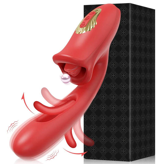 Powerful Tongue Licking Dildo Vibrator: Female G-Spot, Clitoris, and Vaginal Stimulator - Adult Masturbation Massager, Couple Sex Toy