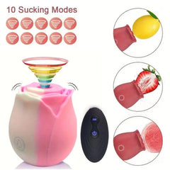 Gradient Rose Breast Sucking Vibrator: Nipple & Clitoris Vacuum Stimulator for Women