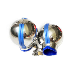 Stainless Steel Bondage Ball Helmet Restraint | Lockable Hood with Handcuffs & Chains | BDSM Slave Hood for Men & Women