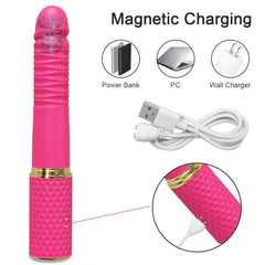 Telescopic Dildo Vibrator Sex Machine: Automatic Up-Down Massager, G-Spot Thrusting Retractable Vaginal Toy - Female Masturbation