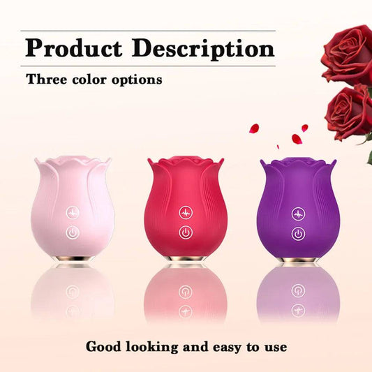 Rose Petal G Spot Suction Vibrator: Powerful Multiple Sucking Vibration, USB Rechargeable - Women's Adult Sex Toy