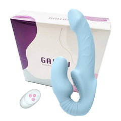 Strapless Strap-On Dildo Vibrator with Remote Control | G-Spot & Clitoral Stimulator | Sex Toy for Women & Lesbian Couples